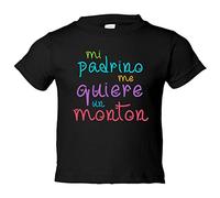 Camiseta bebé Mi padrino me quiere un montón - Negro, 1 año