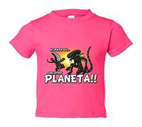 Camiseta bebé mi papá es de otro planeta parodia friki alienígena - Rosa, 2 años