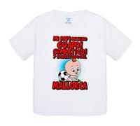 Camiseta bebé mi papi me hizo guapo simpático y sobretodo aficionado al fútbol de Mallorca - Blanco, 2 años