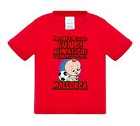 Camiseta bebé mi papi me hizo guapo simpático y sobretodo aficionado al fútbol de Mallorca - Rojo, 1 año