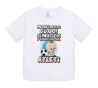 Camiseta bebé mi papi me hizo guapo simpático y sobretodo aficionado al fútbol del Atleti - Blanco, 1 año