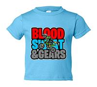Camiseta bebé Motocross Blood Sweat And Gears - Celeste, 1 año