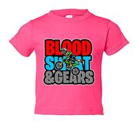 Camiseta bebé Motocross Blood Sweat And Gears - Rosa, 1 año
