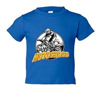 Camiseta bebé Motocross gas a tope en carrera - Azul Royal, 2 años