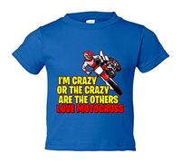 Camiseta bebé Motocross I Am Crazy - Azul Royal, 1 año