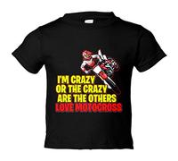 Camiseta bebé Motocross I Am Crazy - Negro, 1 año