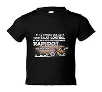 Camiseta bebé no vas lo suficientemente rápido soy motero - Negro, 2 años