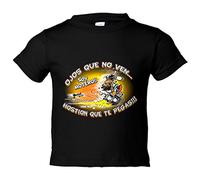 Camiseta bebé ojos que no ven Hostión que te pegas soy motero - Negro, 2 años