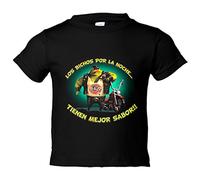 Camiseta bebé para moteros los bichos por la noche tienen mejor sabor - Negro, 1 año