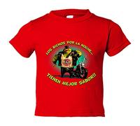Camiseta bebé para moteros los bichos por la noche tienen mejor sabor - Rojo, 1 año