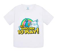 Camiseta bebé parodia gamers divertida my unicorn to play avatar del juego - Blanco, 1 año
