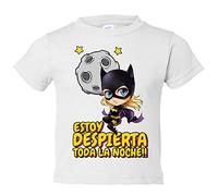 Camiseta bebé parodia gata estoy despierta toda la noche - Blanco, 1 año
