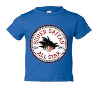 Camiseta bebé parodia Super Saiyan All Star - Azul Royal, 1 año