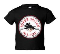 Camiseta bebé parodia Super Saiyan All Star - Negro, 1 año