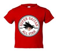 Camiseta bebé parodia Super Saiyan All Star - Rojo, 1 año