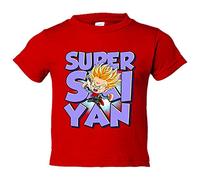 Camiseta bebé parodia Trunks del futuro Super Guerrero - Rojo, 2 años