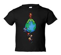 Camiseta bebé Planeta Superheroes - Negro, 1 año