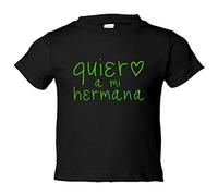 Camiseta bebé Quiero a mi hermana - Negro, 1 año