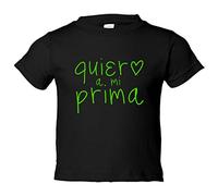 Camiseta bebé Quiero a mi prima - Negro, 1 año