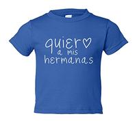 Camiseta bebé Quiero a mis hermanas - Azul Royal, 1 año