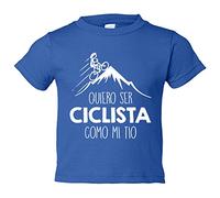 Camiseta bebé Quiero ser ciclista como mi tío - Azul Royal, 1 año
