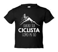 Camiseta bebé Quiero ser ciclista como mi tío - Negro, 2 años