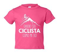 Camiseta bebé Quiero ser ciclista como mi tío - Rosa, 2 años