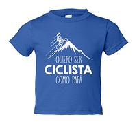 Camiseta bebé Quiero ser ciclista como papá - Azul Royal, 1 año