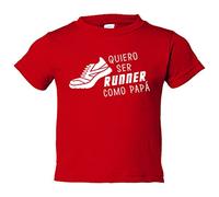 Camiseta bebé Quiero ser runner como papá - Rojo, 1 año