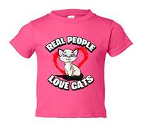 Camiseta bebé real people love cats amantes de gatos - Rosa, 1 año