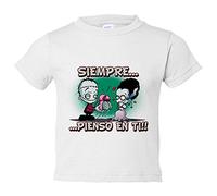 Camiseta bebé Siempre pienso en ti frase amor San Valentín - Blanco, 2 años