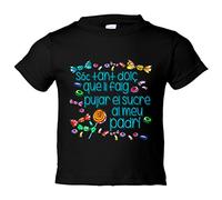 Camiseta bebé Sóc tan dolç que li faig pujar el sucre al padrí - Negro, 2 años