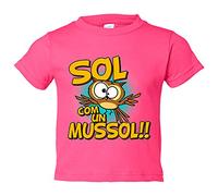 Camiseta bebé Sol com un mussol - Rosa, 1 año