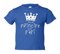 Camiseta bebé Soy el principe de mi papi - Azul Royal, 1 año