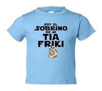 Camiseta bebé Soy el sobrino de mi tía friki - Celeste, 1 año