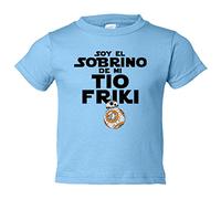 Camiseta bebé Soy el sobrino de mi tío friki - Celeste, 1 año