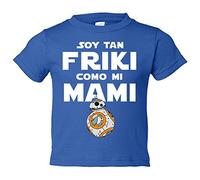 Camiseta bebé Soy tan friki como mi mami - Azul Royal, 2 años