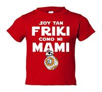 Camiseta bebé Soy tan friki como mi mami - Rojo, 1 año