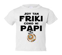 Camiseta bebé Soy tan friki como mi papi - Blanco, 1 año