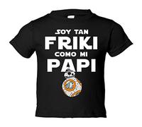 Camiseta bebé Soy tan friki como mi papi - Negro, 2 años