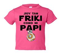 Camiseta bebé Soy tan friki como mi papi - Rosa, 2 años