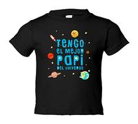 Camiseta bebé Tengo el mejor papi del universo - Negro, 1 año