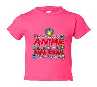 Camiseta bebé tengo un papá Anime Otaku como un papá normal pero más guay - Rosa, 1 año