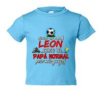 Camiseta bebé tengo un papá León como un papá normal pero más guay - Celeste, 1 año