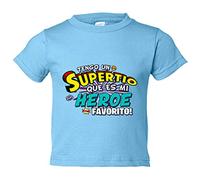 Camiseta bebé tengo un Supertío que és mi héroe favorito regalo para Tío - Celeste, 2 años
