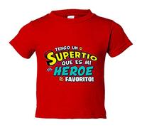 Camiseta bebé tengo un Supertío que és mi héroe favorito regalo para Tío - Rojo, 2 años