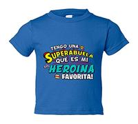 Camiseta bebé tengo una Superabuela que és mi heroína favorita regalo para abuela - Azul Royal, 2 años