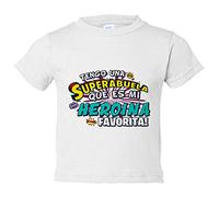 Camiseta bebé tengo una Superabuela que és mi heroína favorita regalo para abuela - Blanco, 1 año