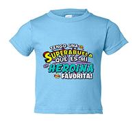 Camiseta bebé tengo una Superabuela que és mi heroína favorita regalo para abuela - Celeste, 1 año