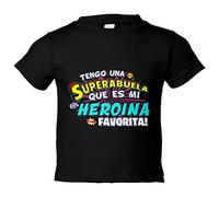 Camiseta bebé tengo una Superabuela que és mi heroína favorita regalo para abuela - Negro, 2 años